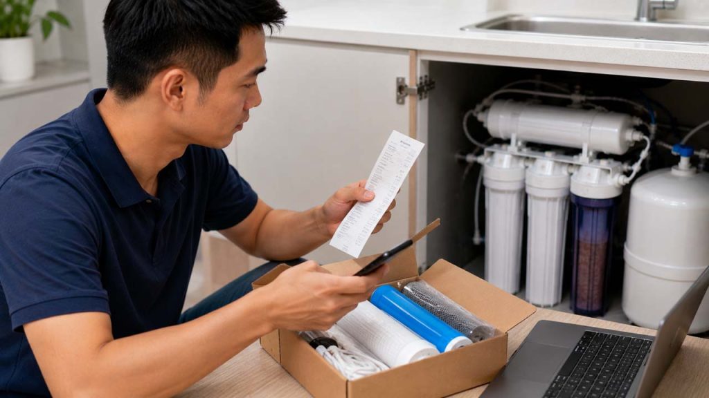 Giữ lại hóa đơn mua lõi máy lọc nước