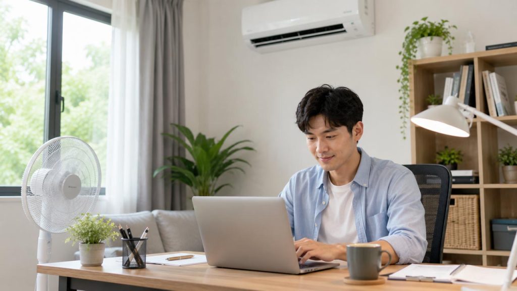 Giữ không gian sống và làm việc mát mẻ để giảm cảm giác nóng