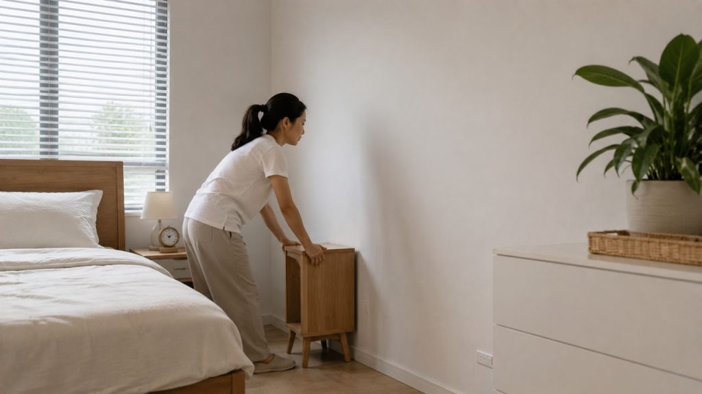 Giữ khu vực sát tường thông thoáng và gọn gàng