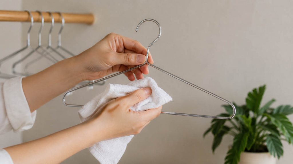 Giữ móc quần áo kim loại luôn khô ráo