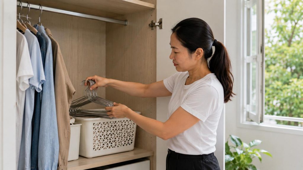 Giữ khu vực cất móc quần áo luôn khô thoáng