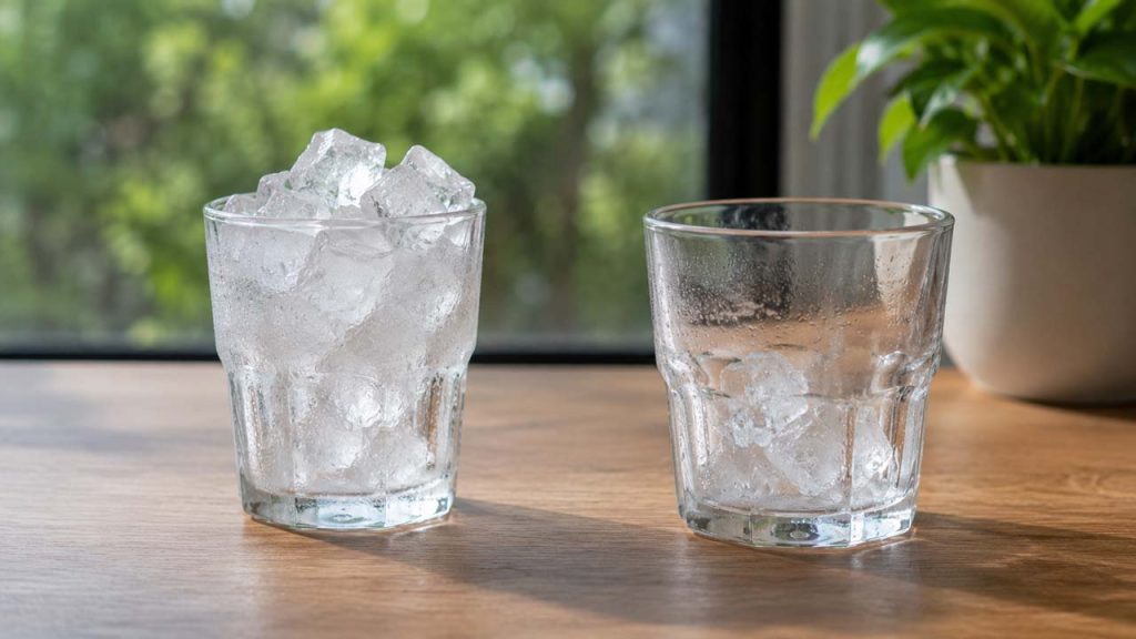 Hạn chế cho quá nhiều đá vào ly nước