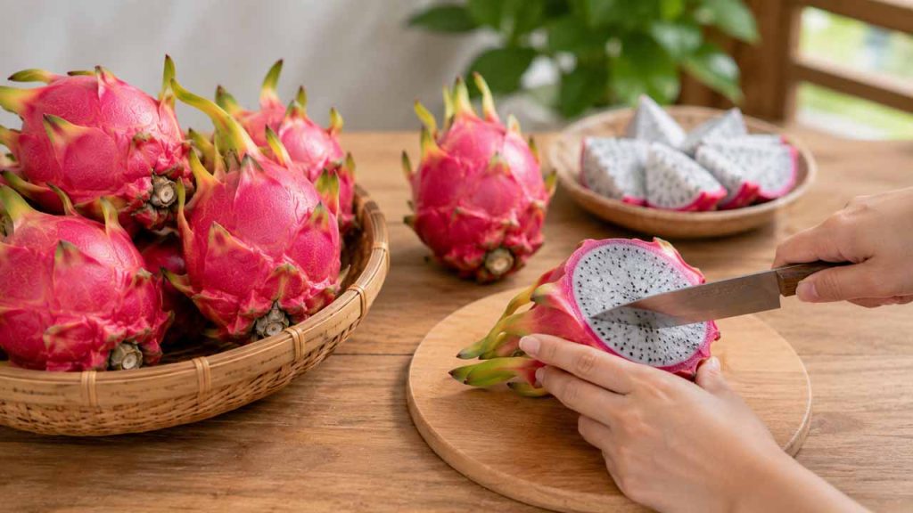 Không cắt thanh long quá sớm để giữ được độ tươi tự nhiên