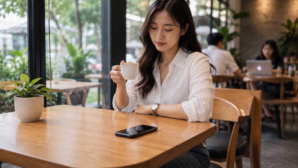Không đặt điện thoại sát mép bàn