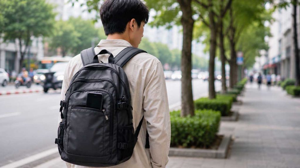 Không để điện thoại ở túi ngoài của balo