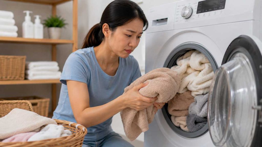 Không nhồi quá nhiều khăn tắm vào máy giặt