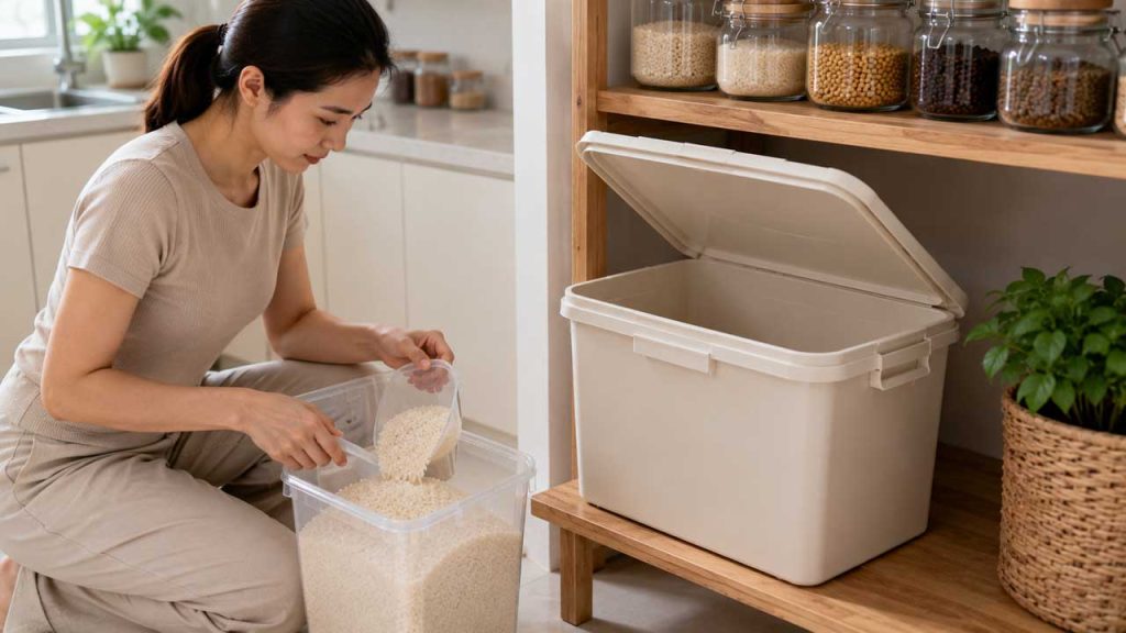 Chỉ bảo quản lượng gạo vừa đủ để duy trì chất lượng và hạn chế côn trùng