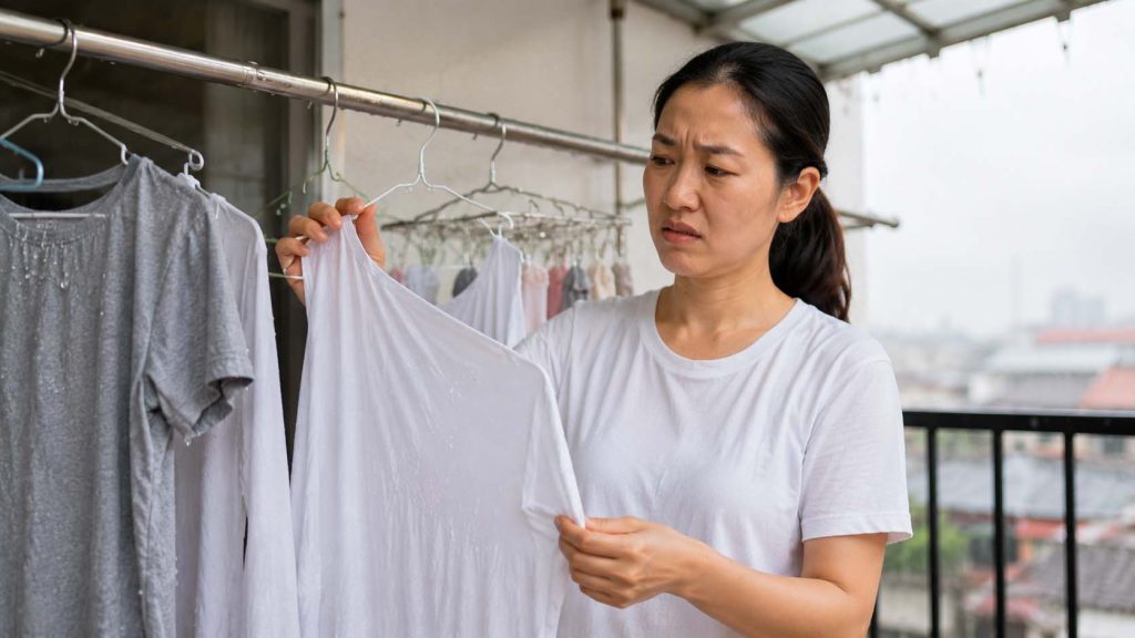 Không treo quần áo quá ướt lâu trên móc kim loại