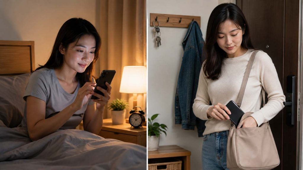 Kiểm tra điện thoại trước khi ngủ và ra khỏi nhà