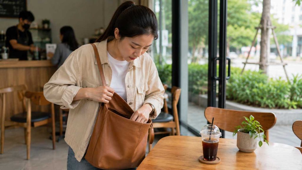 Kiểm tra điện thoại trước khi rời đi