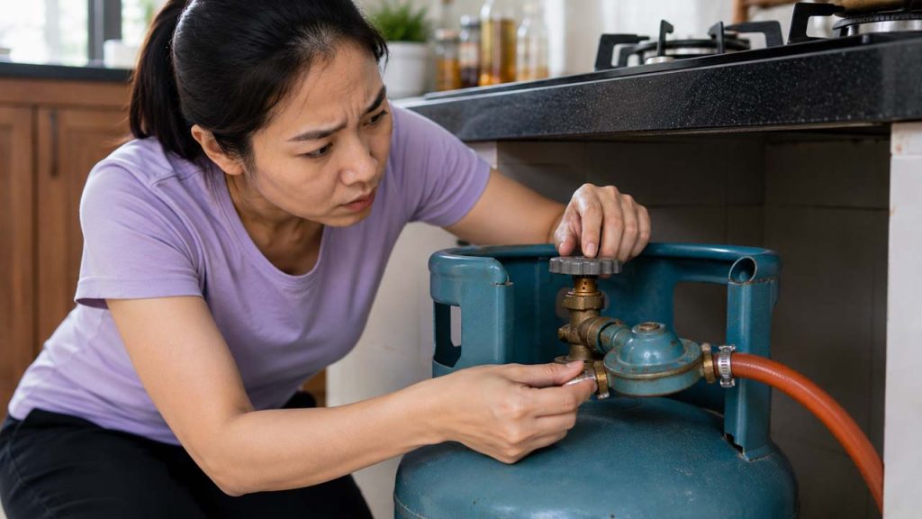Kiểm tra van và khớp nối bình gas định kỳ
