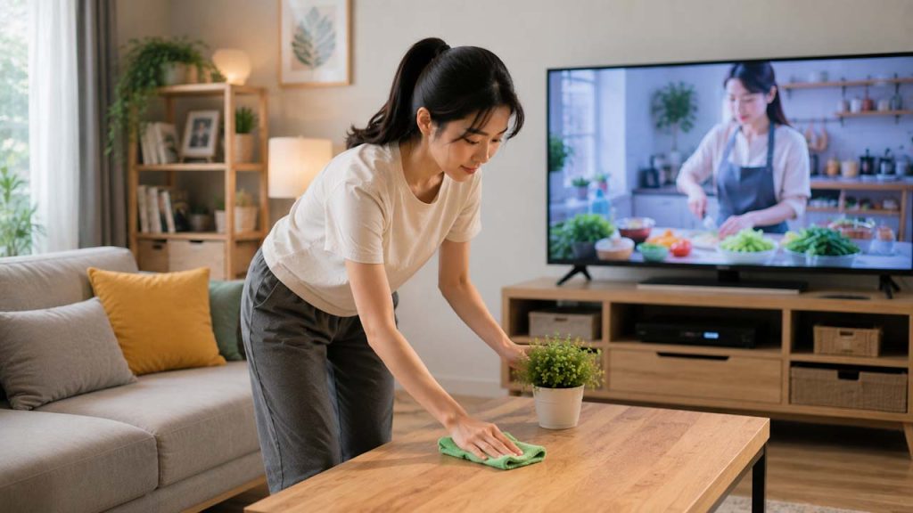Làm một số việc nhà nhanh khi TV quảng cáo