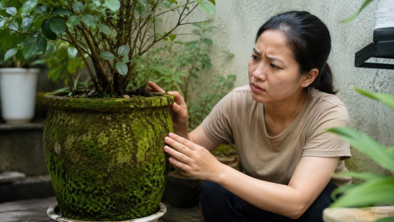 Mẹo chống rêu bám trên chậu cây hiệu quả