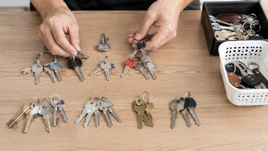 Phân loại toàn bộ chìa khóa đang sử dụng để tránh nhầm lẫn