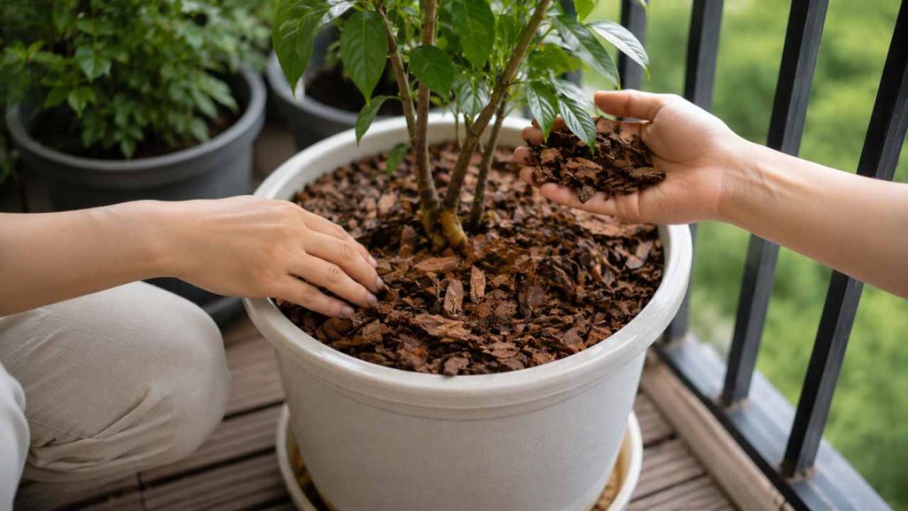 Phủ bề mặt đất để hạn chế bốc hơi nước