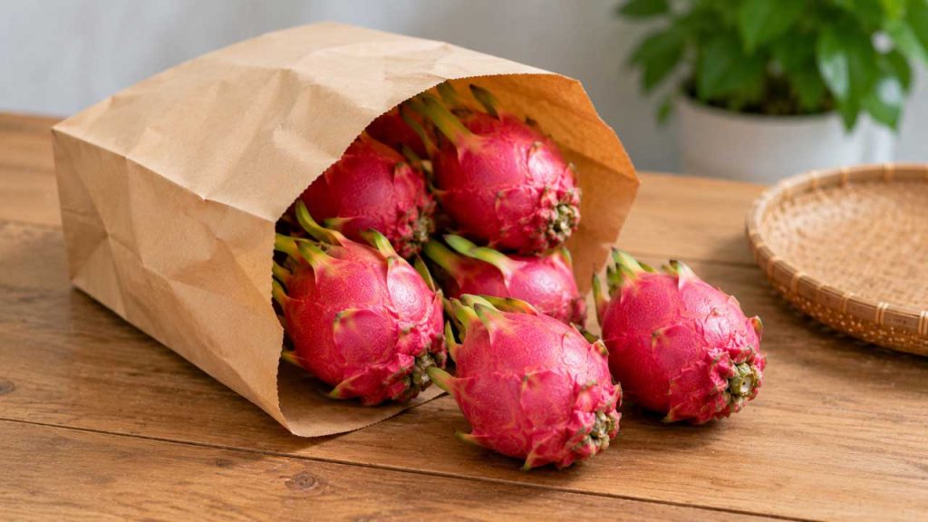 Bảo quản thanh long bằng túi giấy thay cho túi nhựa kín