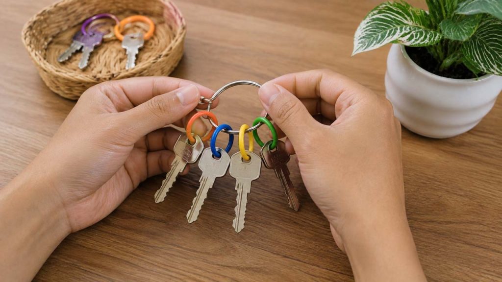 Sử dụng vòng màu để phân biệt các chìa khóa khác nhau