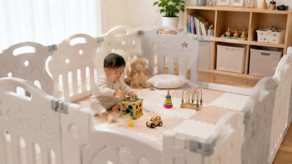 Khu vực vui chơi được bố trí riêng dành cho trẻ tập đi