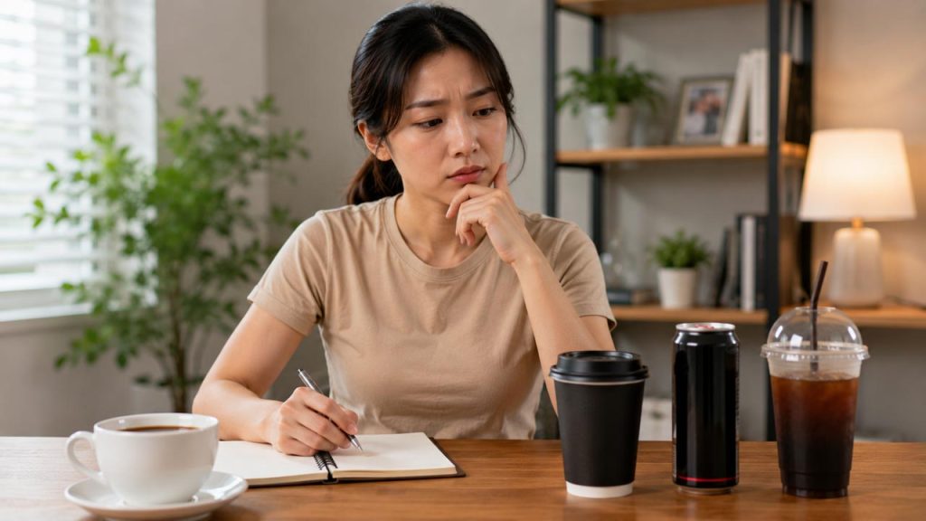 Hình ảnh một người hạn chế món ăn chứa nhiều ớt, minh họa việc điều chỉnh thực phẩm cay nóng khi cơ thể thường xuyên tiết nhiều mồ hôi.