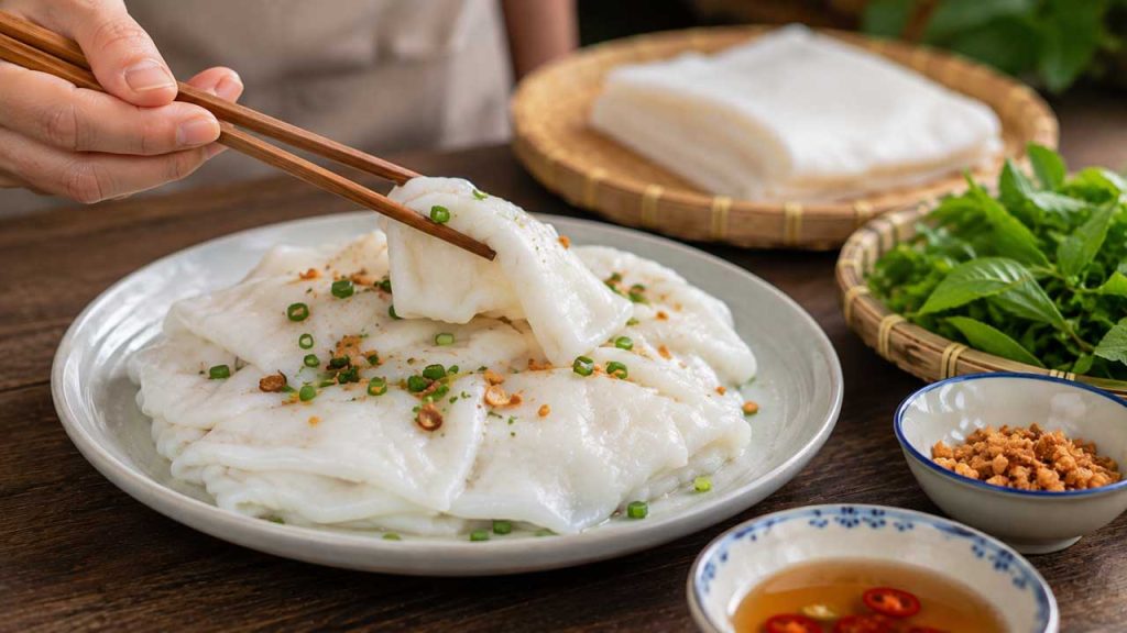 Gắp bánh ướt nhẹ tay để tránh bị rách và bở