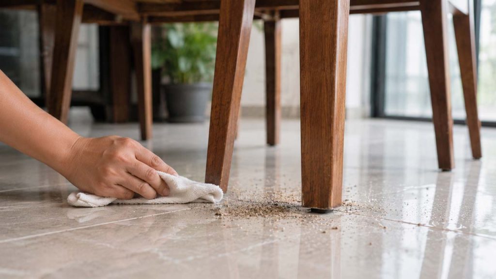 Tránh để nước hoặc cát tích tụ dưới chân ghế