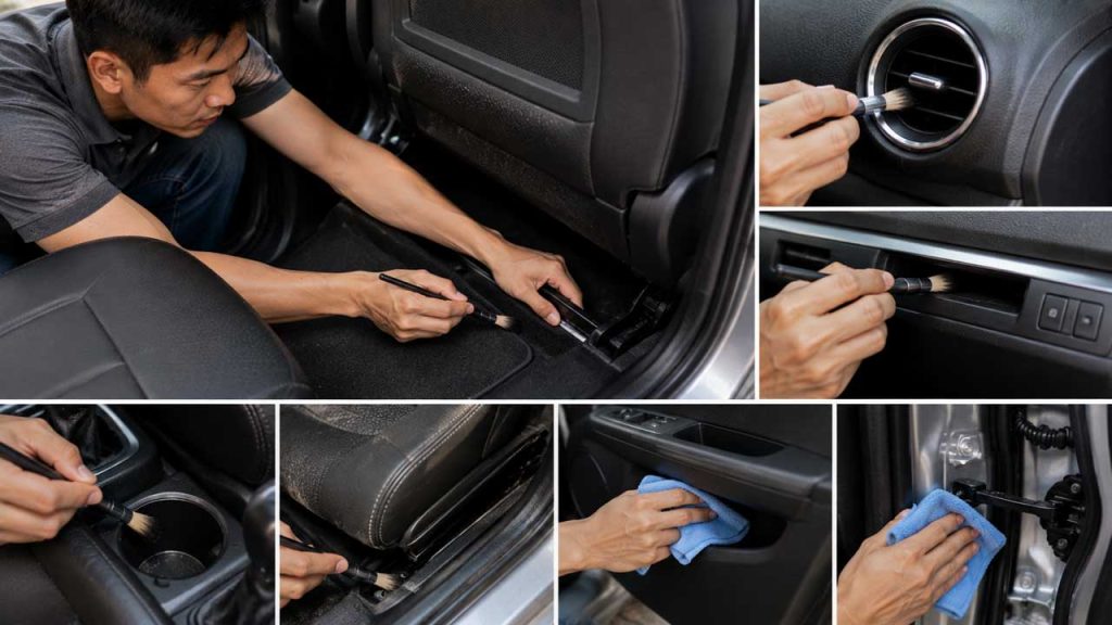 Vệ sinh các vị trí dễ bị bỏ quên bên trong ô tô