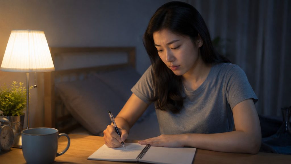 Viết những điều đang lo lắng ra giấy để giảm áp lực trước khi ngủ