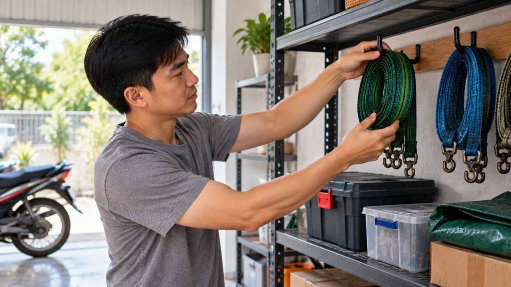 Bảo quản dây ràng hàng ở nơi khô ráo thông thoáng