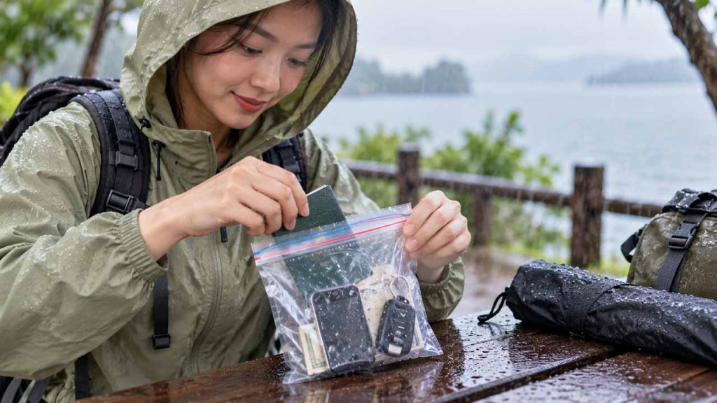 Bảo vệ giấy tờ và vật dụng nhỏ khỏi nước bắn bằng túi zip
