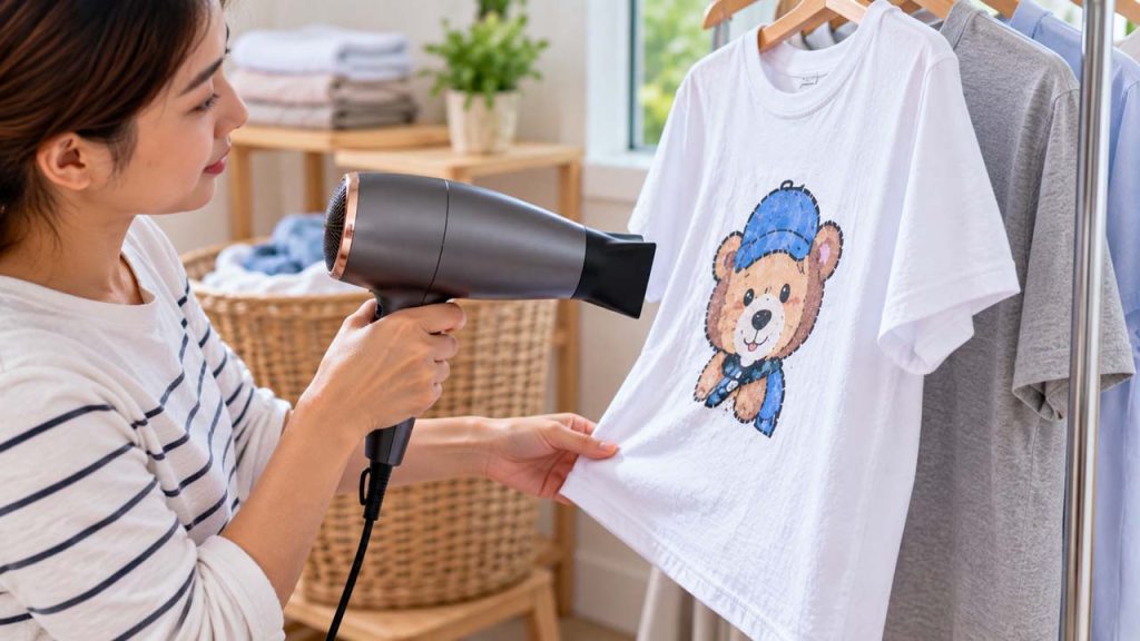 Cẩn thận khi sử dụng máy sấy với áo in hình