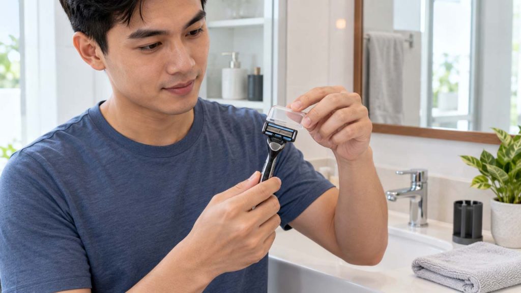 Chỉ đậy nắp khi dao cạo đã khô hoàn toàn