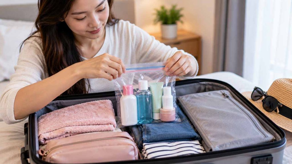 Dùng túi zip hạn chế chất lỏng rò rỉ trong hành lý