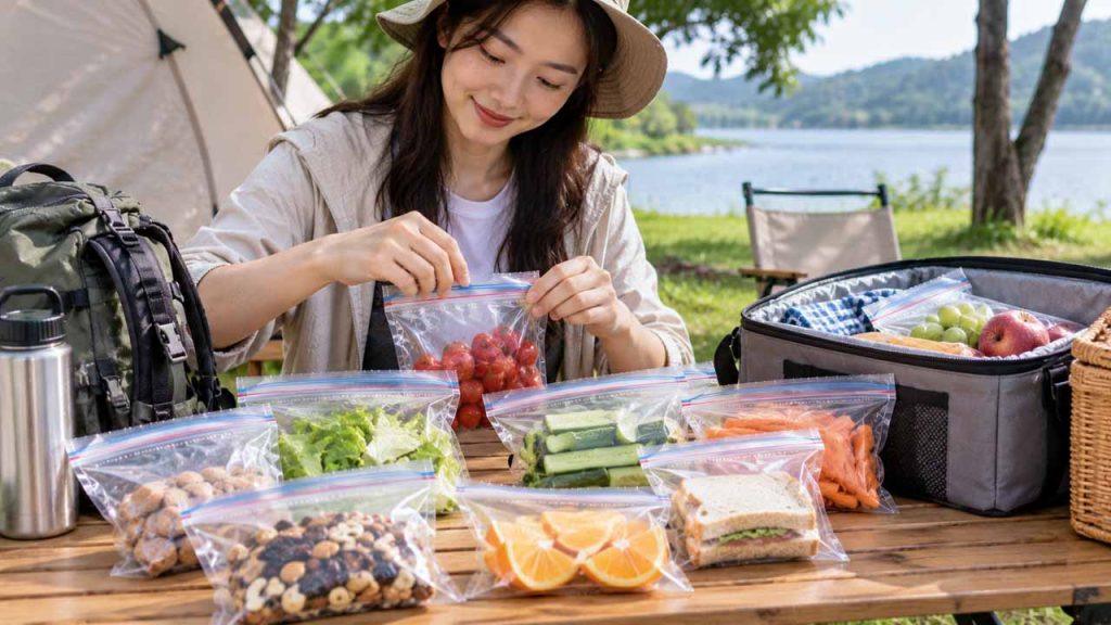 Dùng túi zip khi chuẩn bị đồ đi dã ngoại