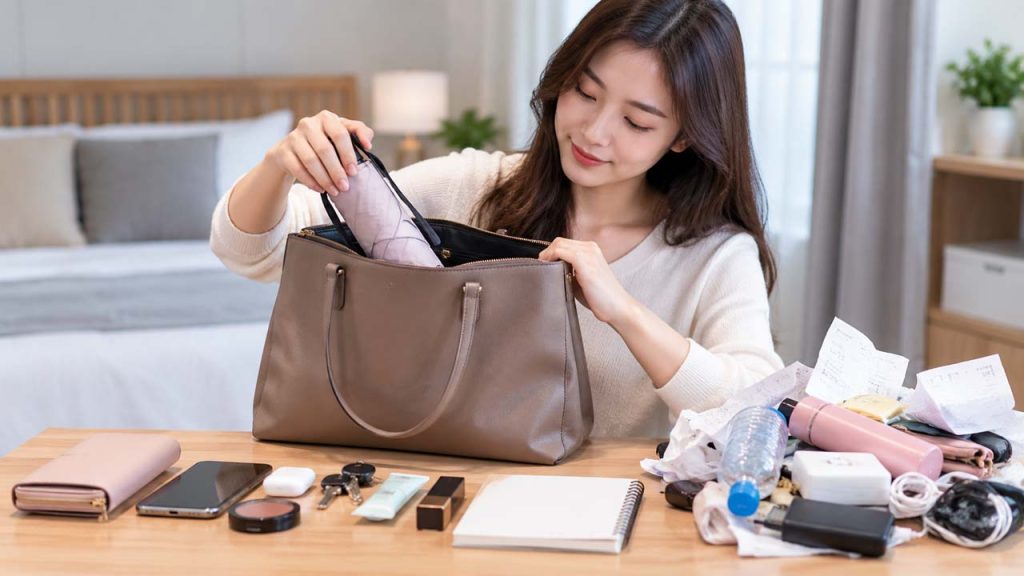 Giảm bớt vật dụng không cần thiết để túi xách nhẹ hơn