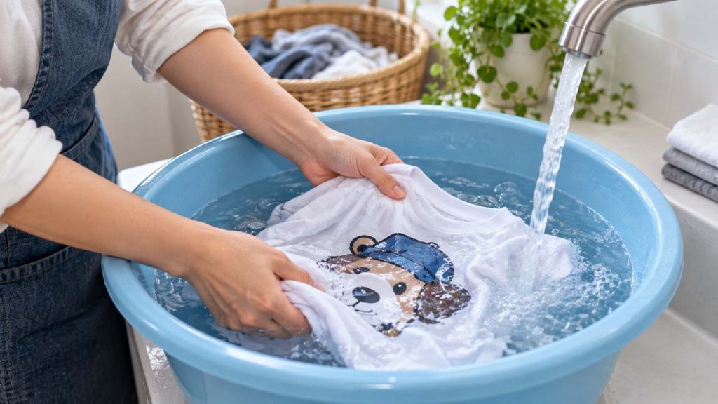 Giặt áo in hình bằng nước mát