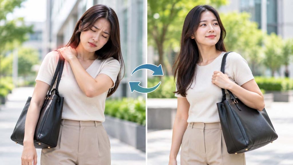 Đổi bên vai thường xuyên khi đeo túi xách