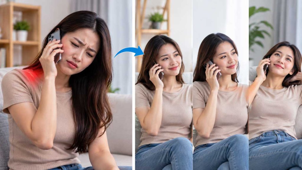 Không giữ điện thoại ở một tư thế quá lâu khi nghe gọi