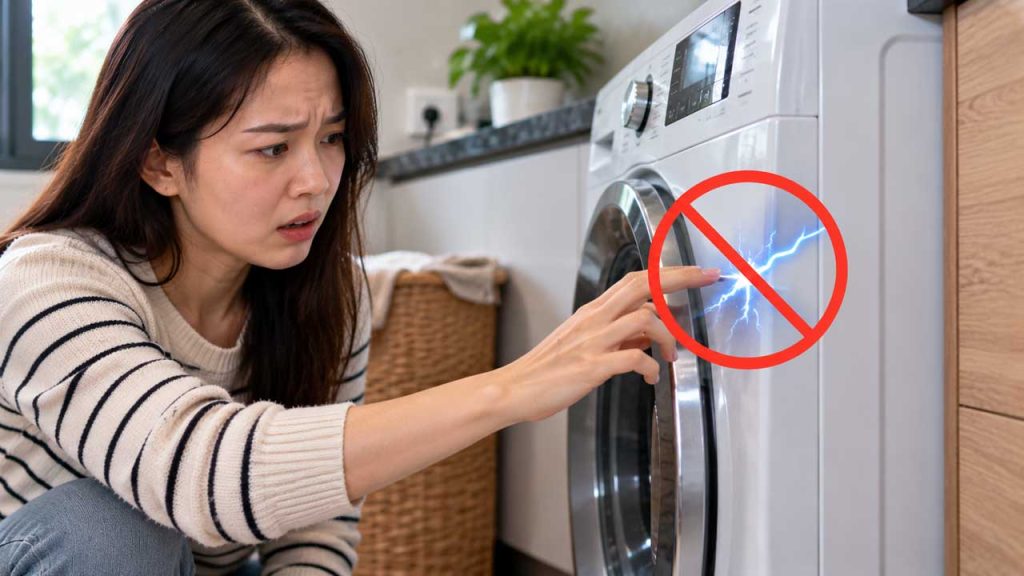 Không dùng tay kiểm tra thiết bị có bị rò điện hay không