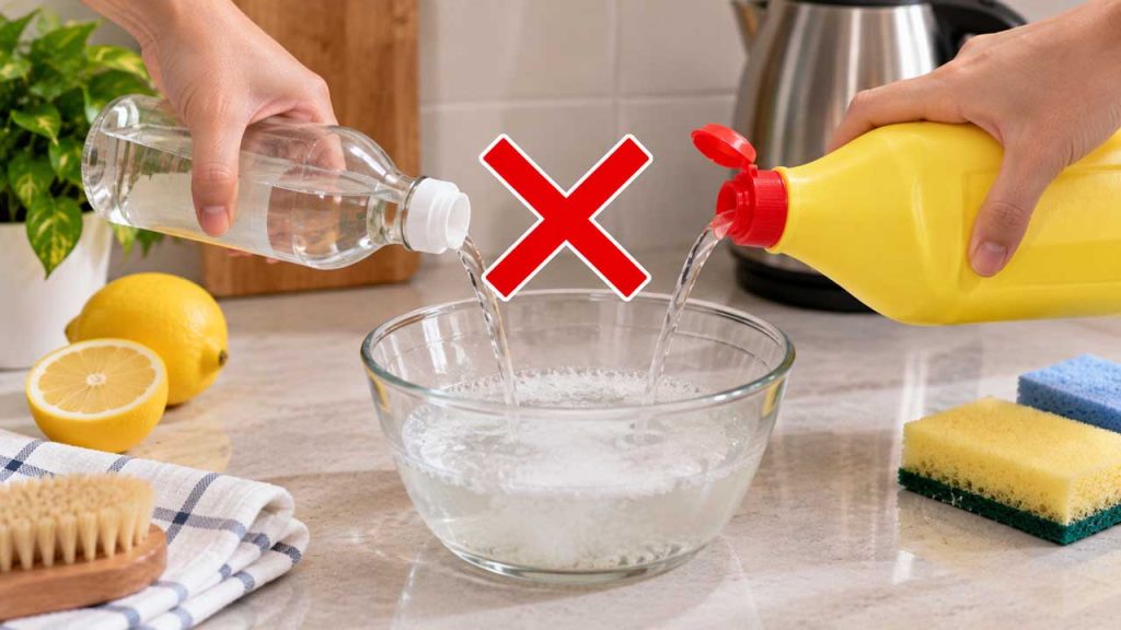 Không trộn nhiều chất tẩy rửa khi vệ sinh bình đun siêu tốc