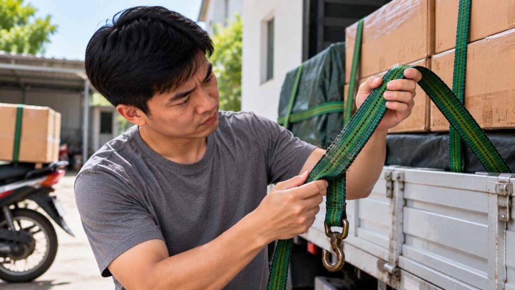 Kiểm tra dây ràng hàng trước mỗi lần sử dụng