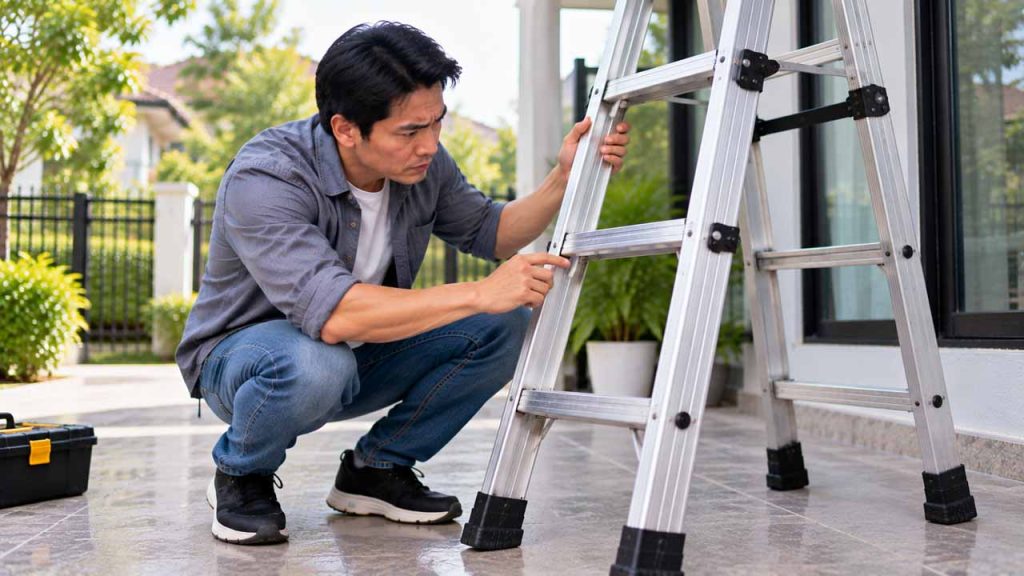 Kiểm tra thang nhôm trước mỗi lần sử dụng