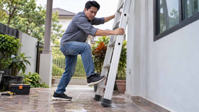 Mẹo chống trượt cho thang nhôm khi sử dụng