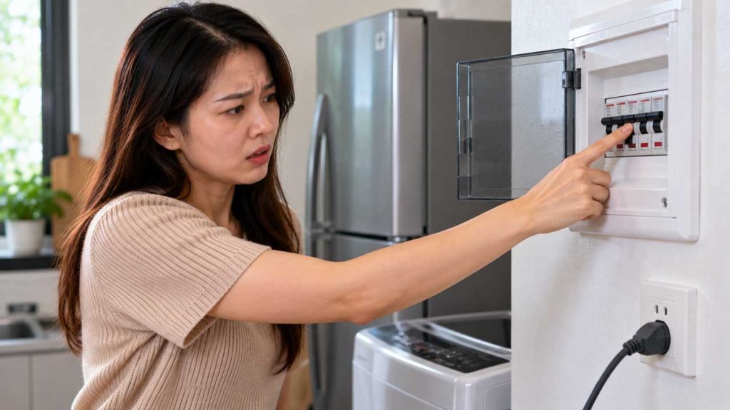 Ngắt nguồn điện khi nghi ngờ thiết bị bị rò điện