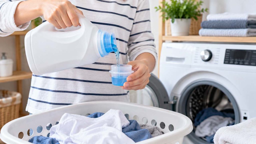 Sử dụng lượng chất giặt tẩy vừa đủ khi giặt áo